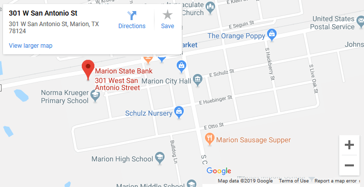 Map of Marion State Bank Branch